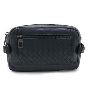BOTTEGA VENETA Blue Leather Intrecciato Hobo Bag
